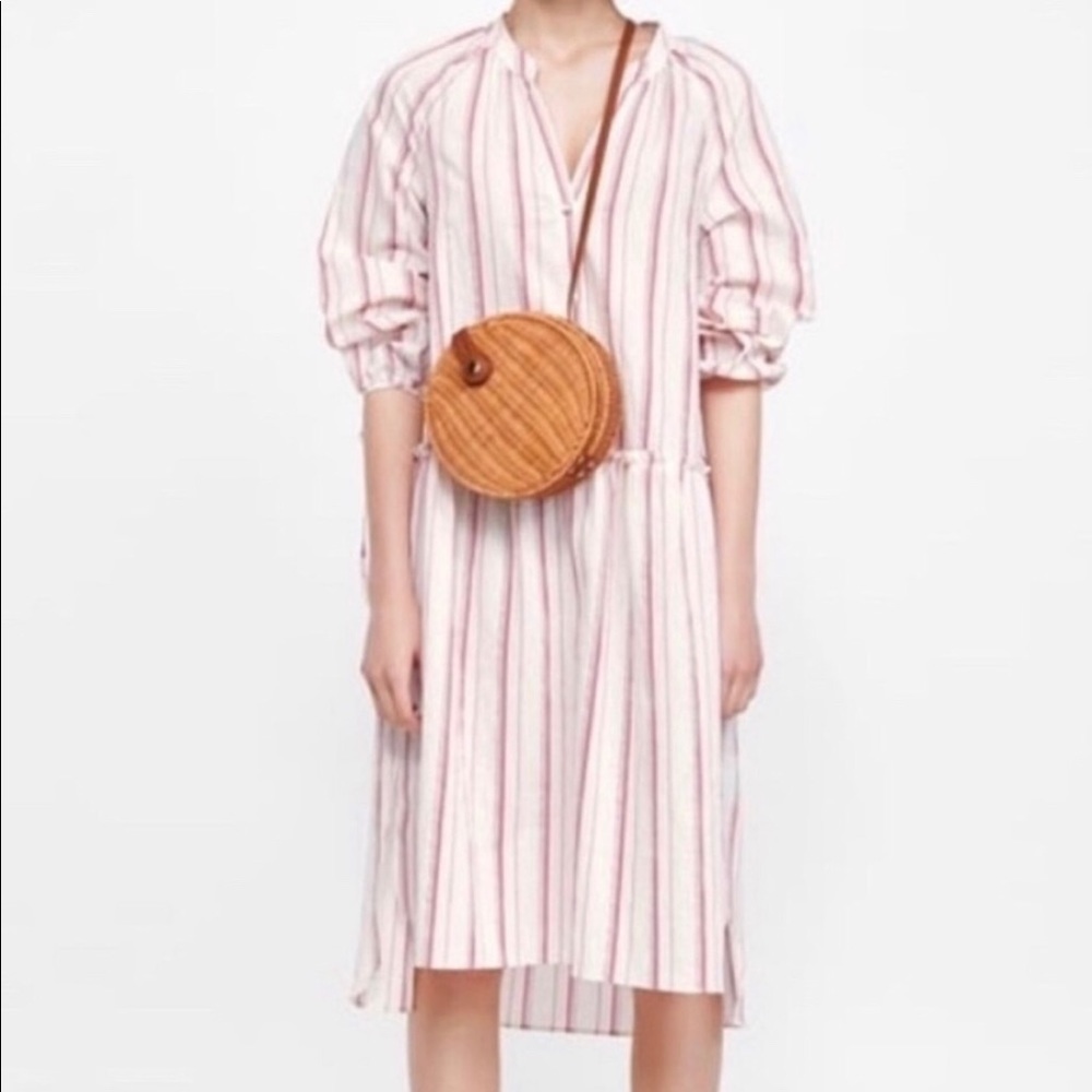 Zara Woman Size Medium The Long Striped Dress